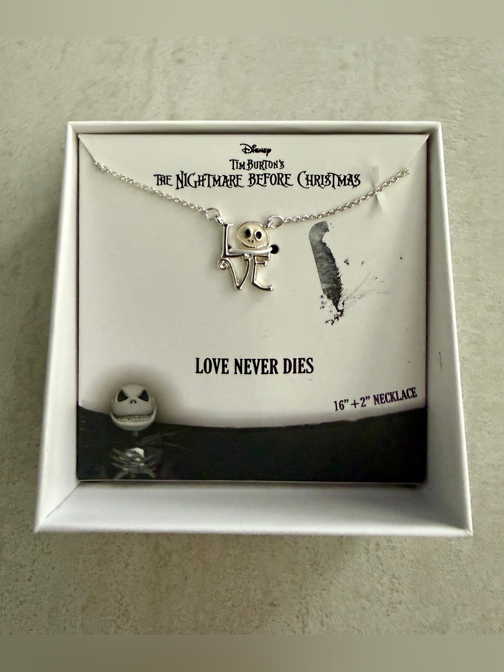 Rare New Disney x LA Rocks Love Jack Skellington Pendant Necklace Goth 16”